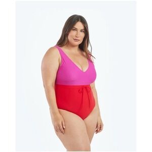 NWT $95 Summersalt The Tie Waist Backflip One‎ Piece Swimsuit Lava Size 2!